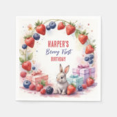 Waterverf Berry eerste verjaardag konijn en gesche Servet (Voorkant)