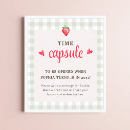 Waterverf Berry eerste verjaardag Time Capsule Poster