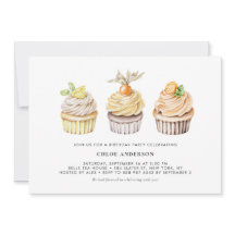 Waterverf Berry en Citrus Cupcakes Birthday