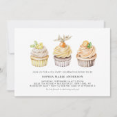 Waterverf Berry en Citrus Cupcakes Tea Party Kaart (Voorkant)