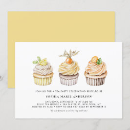 Waterverf Berry en Citrus Cupcakes Tea Party Kaart
