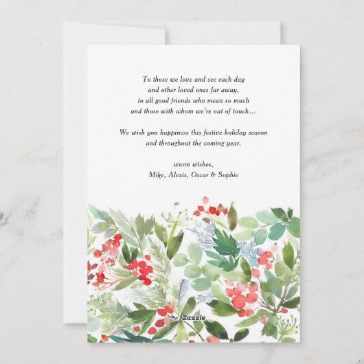 Waterverf Berry en Griekenland Wreath Happy Kwanza Feestdagenkaart (Achterkant)