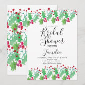 Waterverf Berry Greenery Painted Vrijgezellenfeest Kaart (Voorkant / Achterkant)