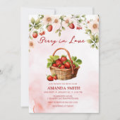 Waterverf Berry in Love Bridal Shower Uitnodiging (Voorkant)