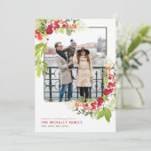 Waterverf Berry Lijst Chritmas-fotokaart (Staand voorkant)