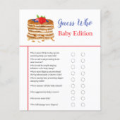 Waterverf Berry Pancake Blue Gingham Baby shower (Voorkant)