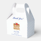 Waterverf Berry Pancake Blue Gingham Baby shower Bedankdoosjes (Voorkant Zijde)