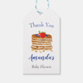 Waterverf Berry Pancake Blue Gingham Dank u Cadeaulabel (Voorkant)