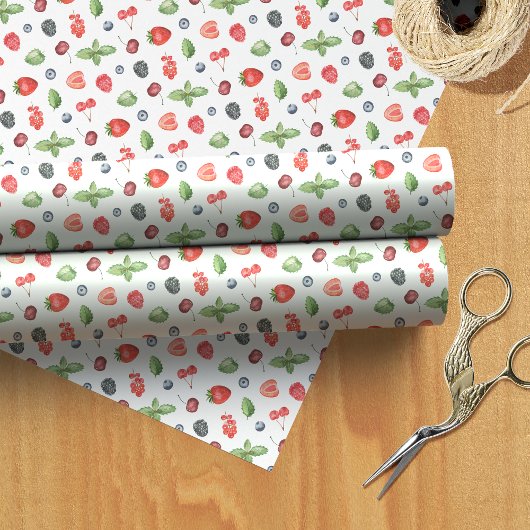 Waterverf Berry Pattern Cadeaupapier