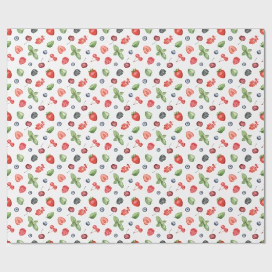 Waterverf Berry Pattern Cadeaupapier (Vlak)