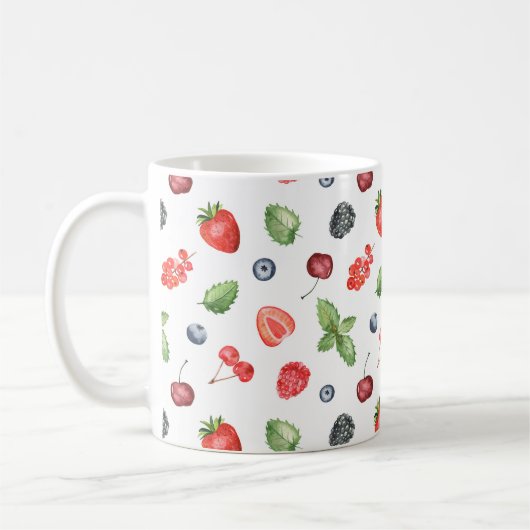  Waterverf Berry Pattern Kitchen Koffiemok (Links)