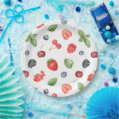 Waterverf Berry Pattern Papieren Bordje (Feest)