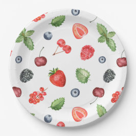 Waterverf Berry Pattern Papieren Bordje