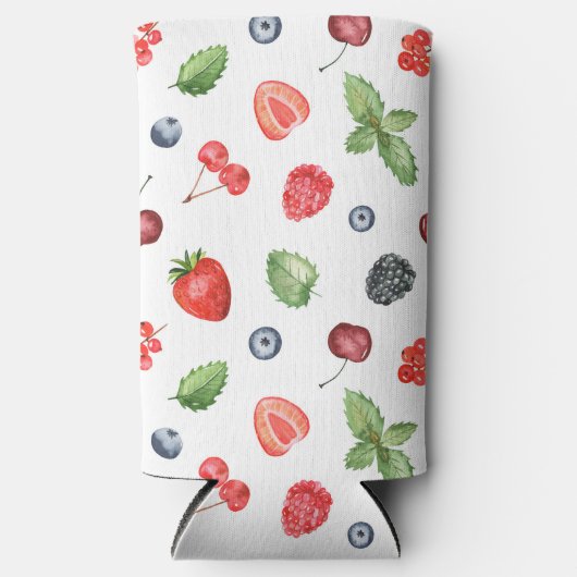  Waterverf Berry Pattern Seltzer Blikjeskoeler (Voorkant)