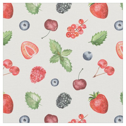 Waterverf Berry Pattern Stof (Close Up)