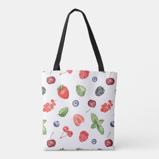  Waterverf Berry Pattern Tote Bag (Achterkant)