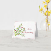 Waterverf Berry Stem Verjaardag Kaart (Gele Bloem)