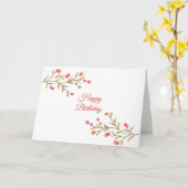 Waterverf Berry Stems Verjaardag Kaart (Gele Bloem)