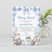 Waterverf Berry Sweet 1st Verjaardag Party Foto Kaart (Staand voorkant)