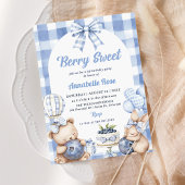 Waterverf Berry Sweet 1st Verjaardag Party Foto Kaart