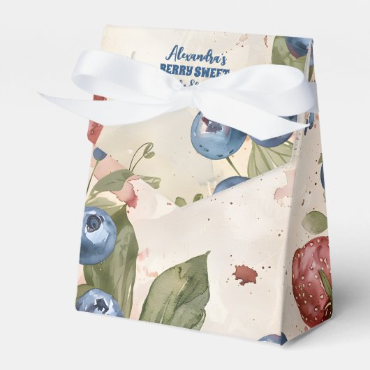 Waterverf Berry Sweet Baby shower Bedankdoosjes (Voorkant Zijde)