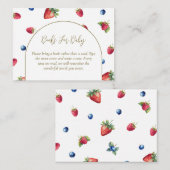 Waterverf Berry Sweet Baby shower Boeken voor Baby Informatiekaartje (Voorkant / Achterkant)