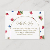 Waterverf Berry Sweet Baby shower Boeken voor Baby Informatiekaartje (Voorkant)