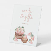 Waterverf Berry Sweet Baby shower Cadeaus en Kaart Reclamebord Met Voetstuk (Voorkant)