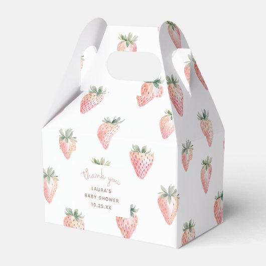 Waterverf Berry Sweet Baby shower Dank u Bedankdoosjes (Voorkant Zijde)