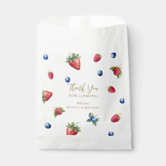 Waterverf Berry Sweet Baby shower Dank u Bedankzakje (Voorkant)