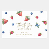 Waterverf Berry Sweet Baby shower Dank u Rechthoekige Sticker (Voorkant)