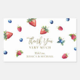Waterverf Berry Sweet Baby shower Dank u Rechthoekige Sticker