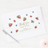 Waterverf Berry Sweet Baby shower Dank u Rechthoekige Sticker (Envelop)
