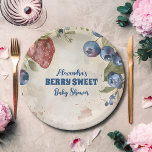 Waterverf Berry Sweet Baby shower Papieren Bordje<br><div class="desc">Voeg een heerlijke toets van zoetheid toe aan uw baby shower met onze Blueberry Berry Sweet Baby shower Paper Borden. Deze charmante borden zijn voorzien van schattige bosbessenillustraties en levendige bessenaccenten, ideaal voor het creëren van een grillige sfeer tijdens uw feest. Onze borden zijn gemaakt van duurzaam papiermateriaal en bieden...</div>