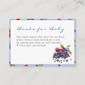 Waterverf Berry Sweet Blueberries Baby shower Informatiekaartje (Voorkant)