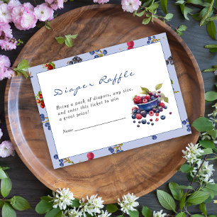 Waterverf Berry Sweet Blueberries Baby shower Informatiekaartje