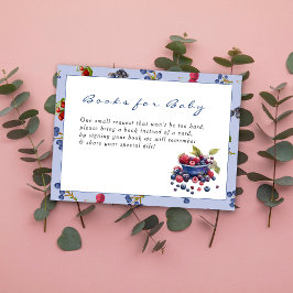 Waterverf Berry Sweet Blueberries Baby shower Informatiekaartje