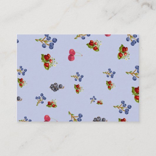 Waterverf Berry Sweet Blueberries Baby shower Informatiekaartje (Achterkant)