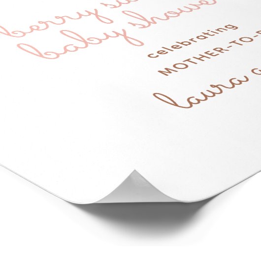 Waterverf Berry Sweet Chocolate Cake Baby shower Poster (Hoek)