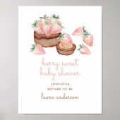 Waterverf Berry Sweet Chocolate Cake Baby shower Poster (Voorkant)