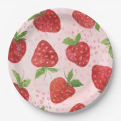 Waterverf Berry Sweet Strawberry Shower Papieren Bordje (Voorkant)