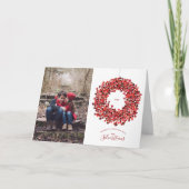 Waterverf Berry Wreath kerstfeestdag gevouwen (Voorkant)