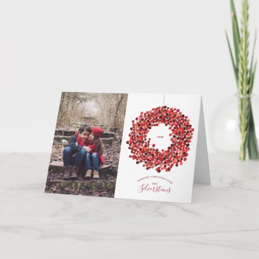 Waterverf Berry Wreath kerstfeestdag gevouwen (Voorkant)