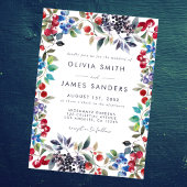 Waterverf Berry Zomer Bruiloft Kaart