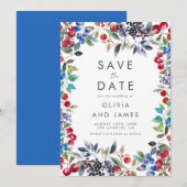 Waterverf Berry Zomer Bruiloft Save The Date (Voorkant / Achterkant)