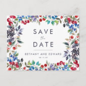 Waterverf Berry Zomer Bruiloft Save the Date Uitnodiging Briefkaart (Voorkant)