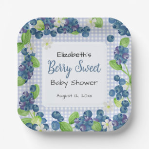 Waterverf Bes Zacht Blauwe Baby Shower Servetten Papieren Bordje