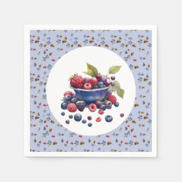 Waterverf Bes Zoete Blauwe Bessen Baby Shower Servet
