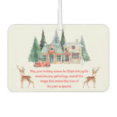 waterverf besneeuwd huis kerst luchtverfrisser (Voorkant)