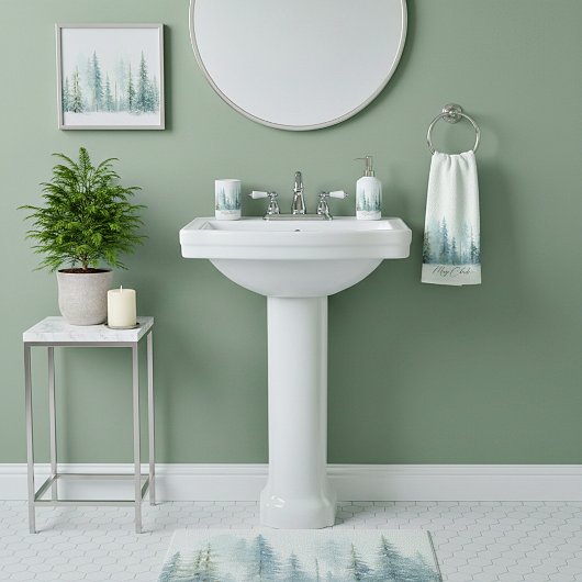 Waterverf besneeuwde bomen aangepaste kerst handdoek